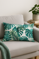 housse de coussin imprimée motif fleurs tropicales 30x50 cm