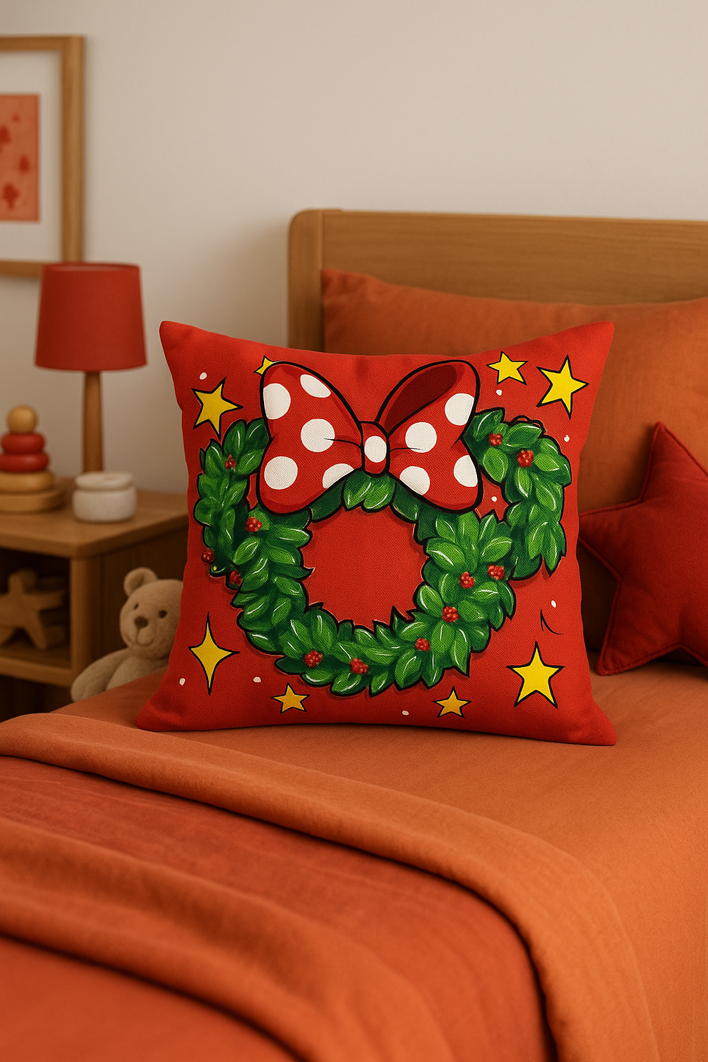 housse de coussin mickey et minnie pour noël