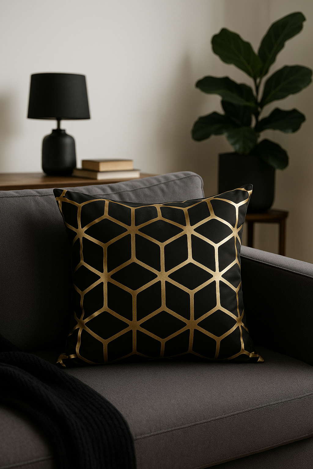 housse de coussin moderne motif géométrique feuilles décoratives