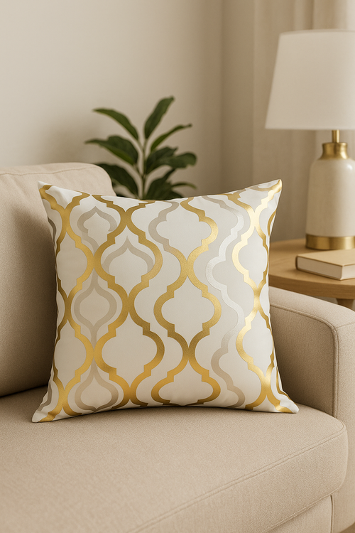 housse de coussin moderne motif géométrique feuilles pour canapé - vue 2 sur 2