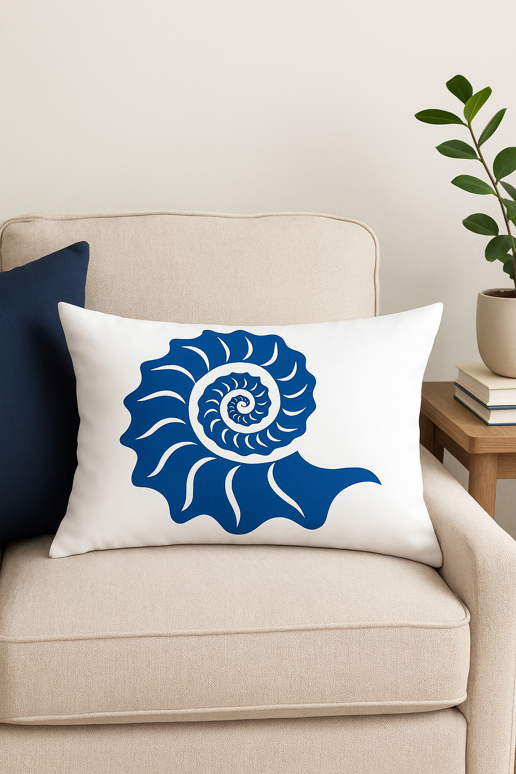 housse de coussin motif animaux marins bleus 30 x 50 cm - vue 3 sur 2
