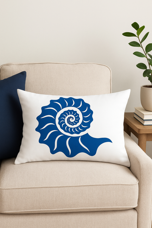 housse de coussin motif animaux marins bleus 30 x 50 cm