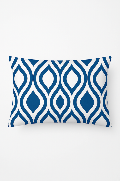 housse de coussin motif animaux marins bleus 30 x 50 cm