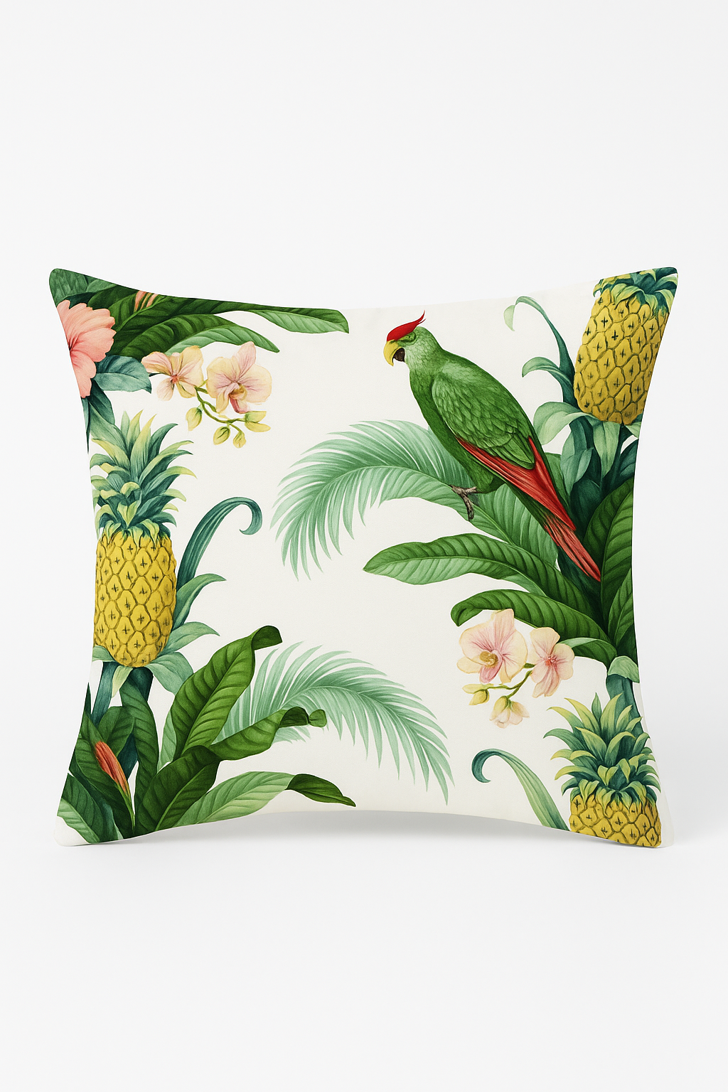 housse de coussin motif cactus monstera et feuilles tropicales