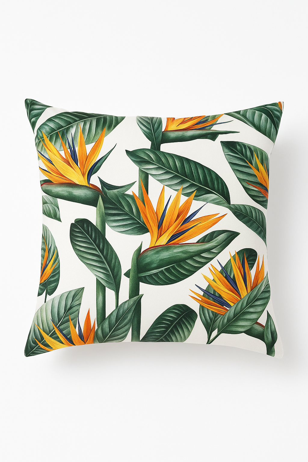 housse de coussin motif cactus tropical et feuilles vertes