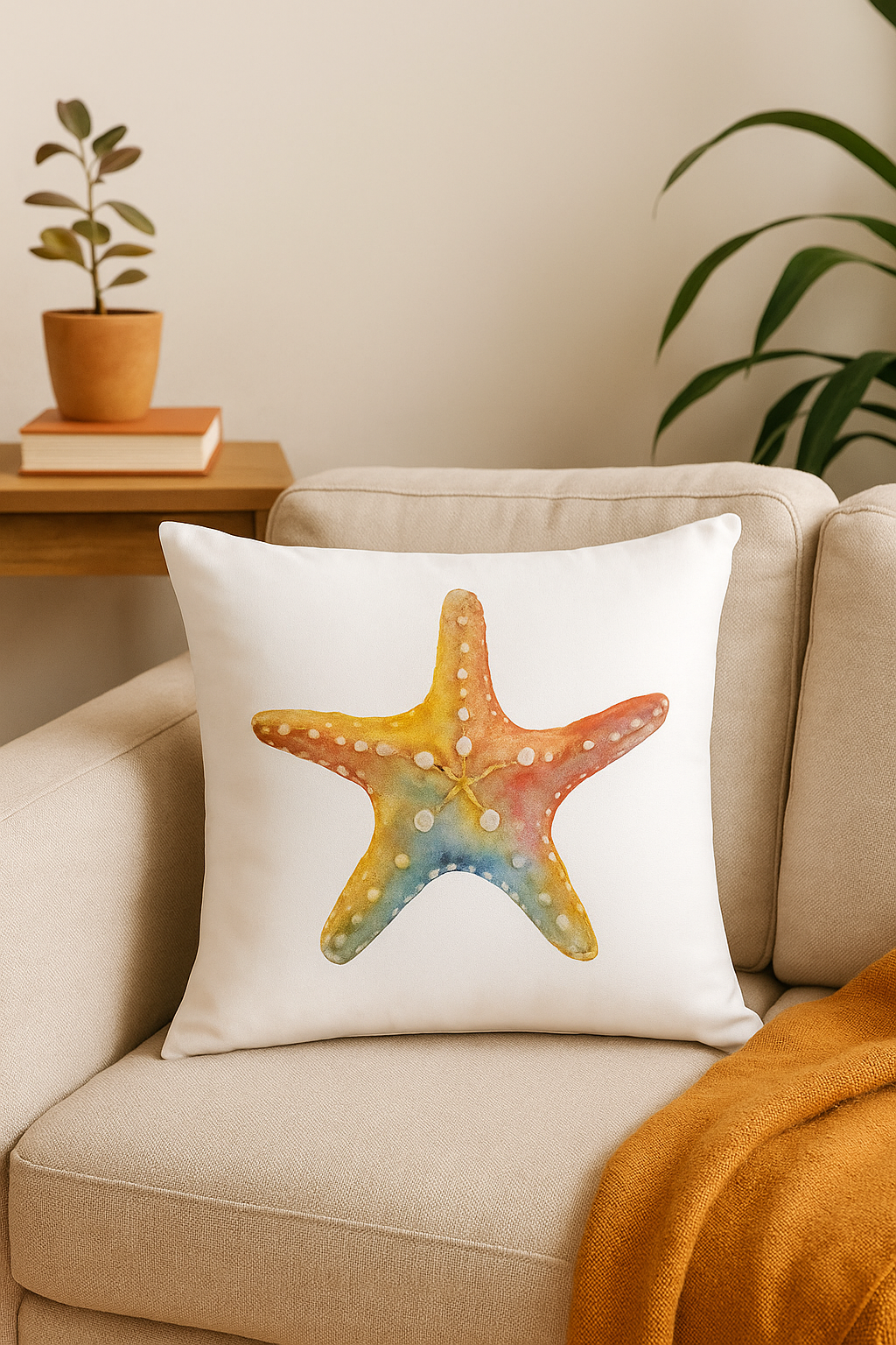 housse de coussin motif coquillage style marin pour canapé - vue 3 sur 2