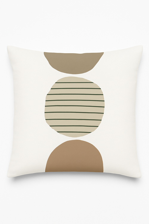 housse de coussin motif floral abstrait vert imprimé sur une face