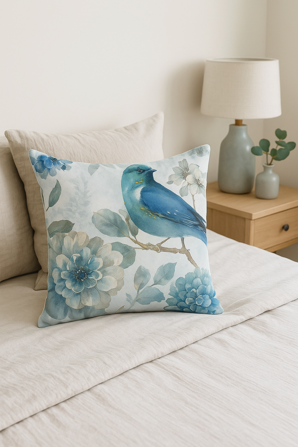 housse de coussin motif floral ginkgo pour canapé et lit - vue 3 sur 2
