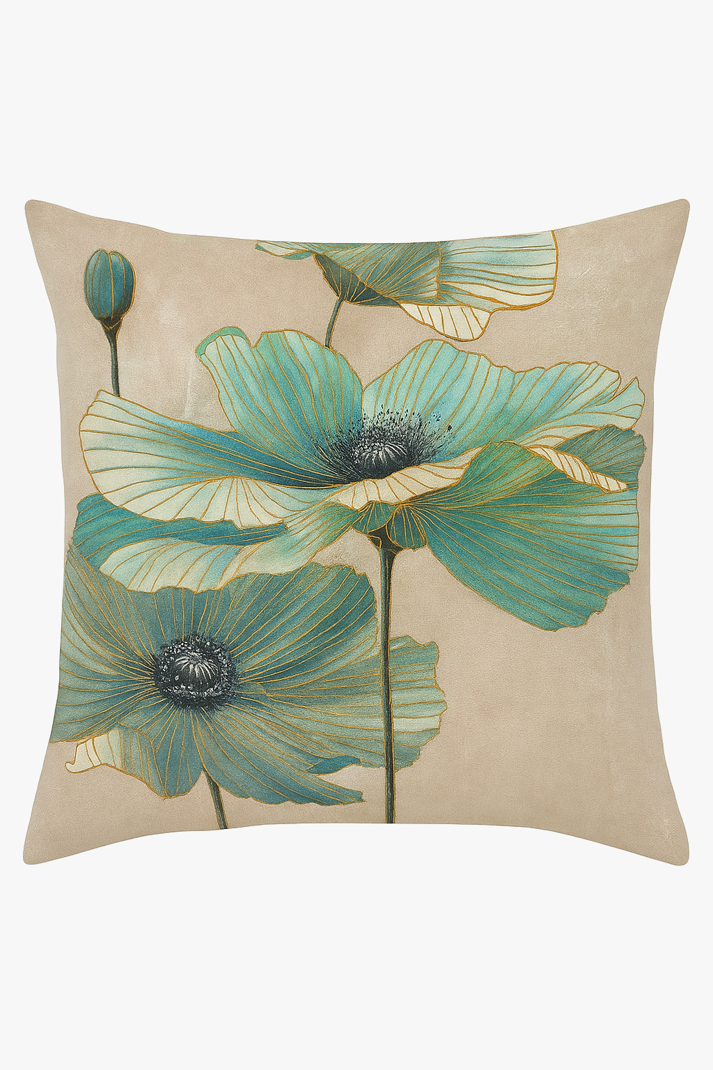 housse de coussin motif floral ginkgo pour décoration intérieure