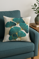 housse de coussin motif floral ginkgo pour salon et chambre
