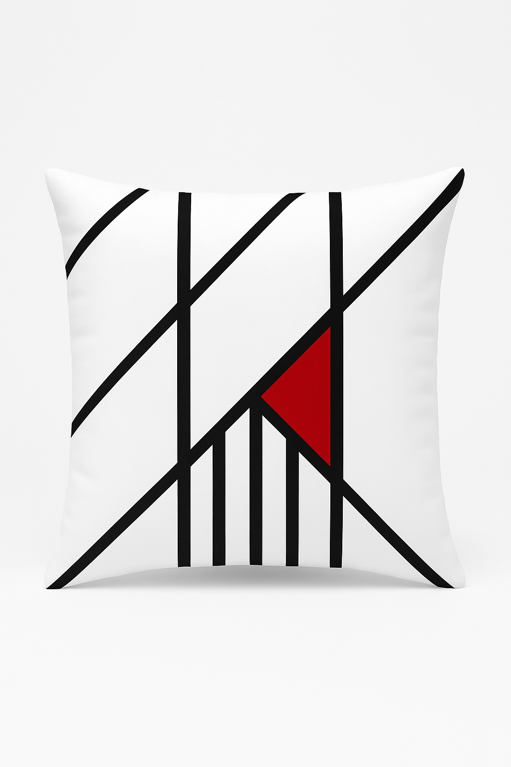 housse de coussin noir et rouge motif géométrique élégant
