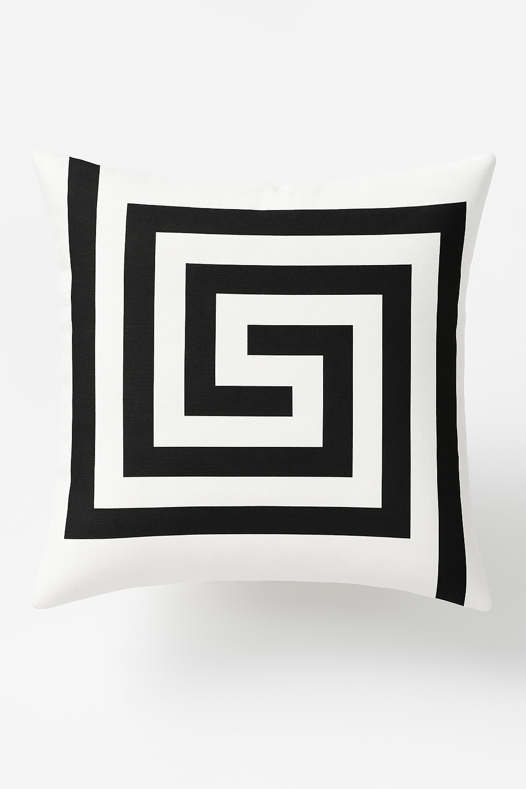 housse de coussin noire et blanche géométrique à lignes ondulées
