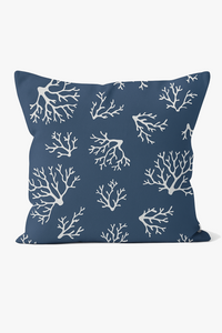 housse de coussin nordique géométrique bleu marine élégante