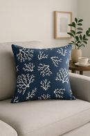 housse de coussin nordique géométrique bleu marine élégante
