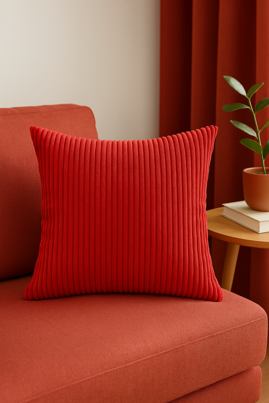 housse de coussin personnalisable en velours côtelé rayé 65x65 ou 70x70 cm