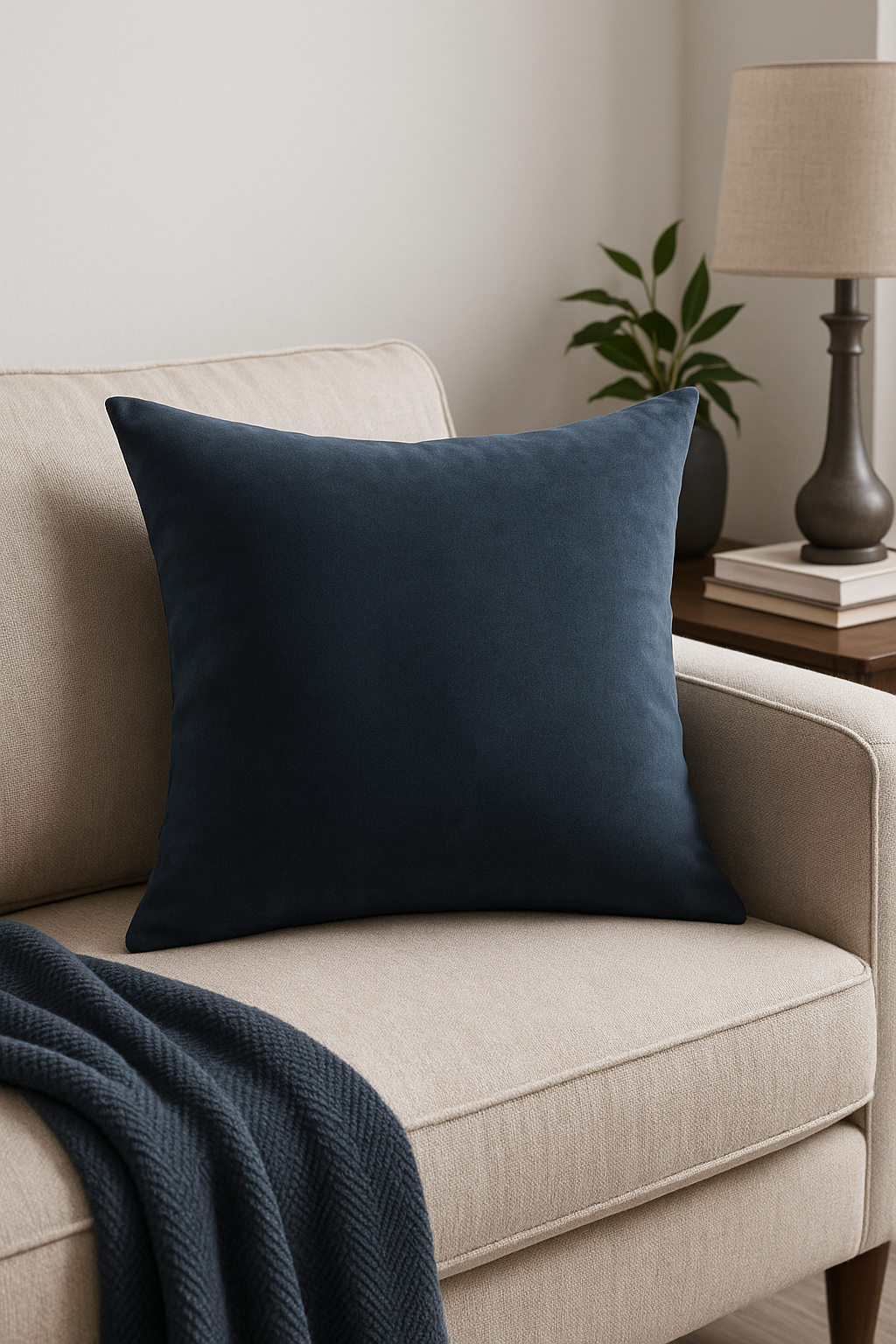 housse de coussin personnalisée en peluche douce style minimaliste - vue 3 sur 2