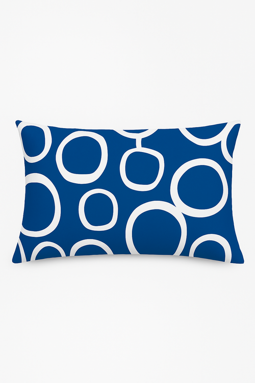 housse de coussin polyester animaux marins bleus 30x50 cm