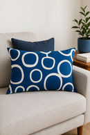 housse de coussin polyester animaux marins bleus 30x50 cm