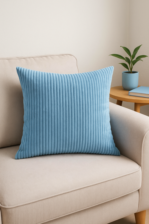 housse de coussin rayée en velours personnalisable 65x65 ou 70x70 cm - vue 2 sur 2