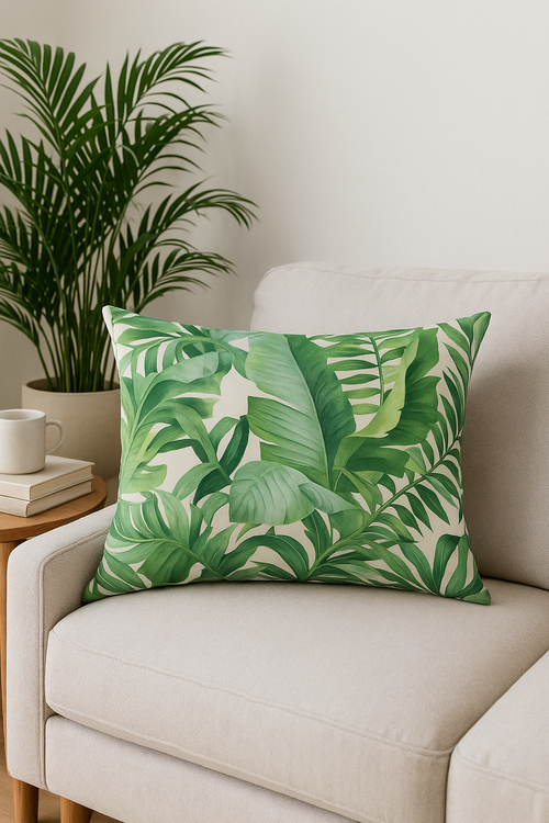 housse de coussin rectangulaire à motif fleurs tropicales 30 x 50 cm - vue 3 sur 2