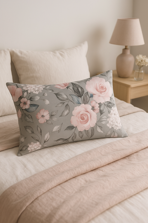 housse de coussin rectangulaire à motifs fleurs tropicales 30x50 cm - vue 3 sur 2