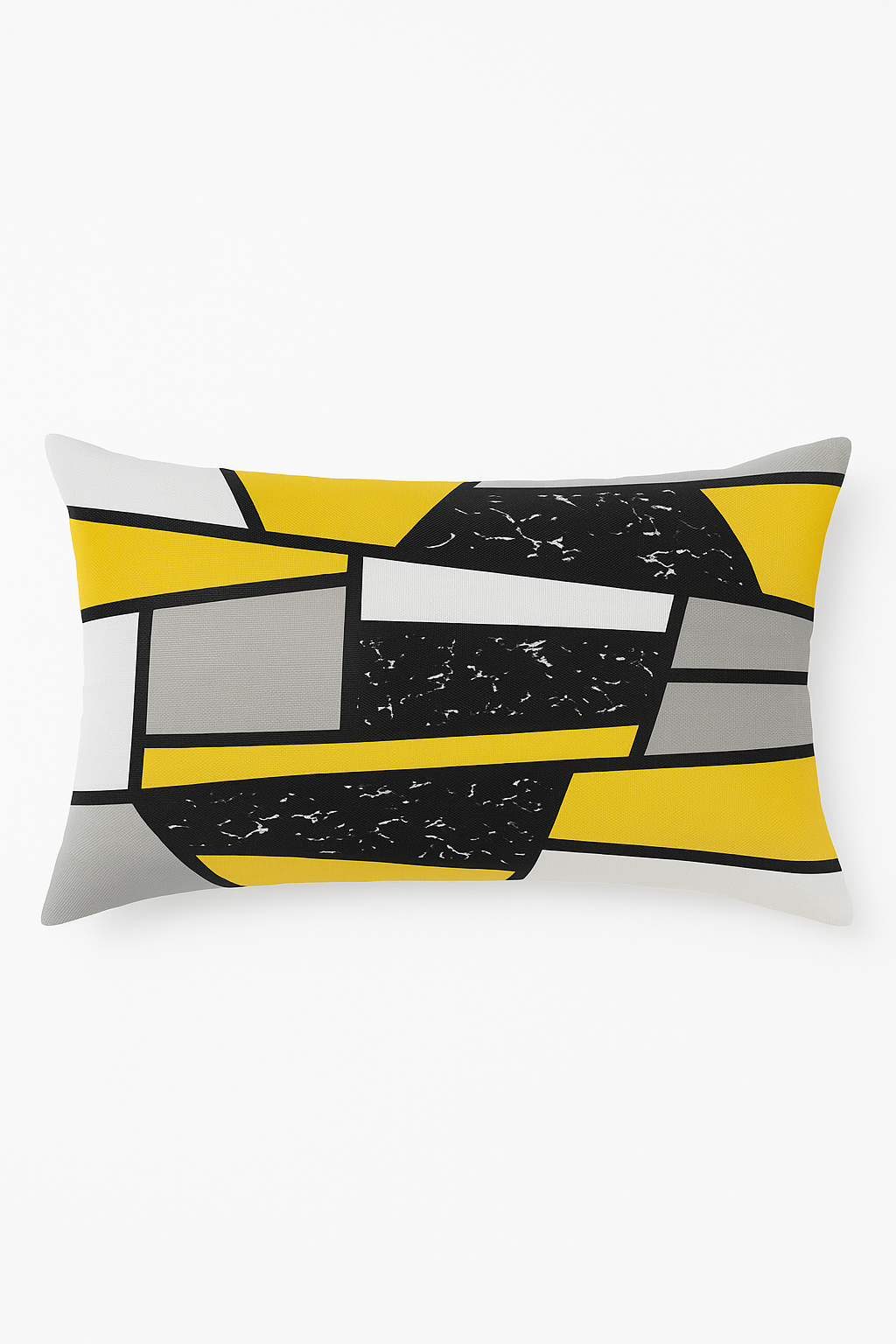 housse de coussin rectangulaire géométrique jaune et rouge 30 x 50 cm