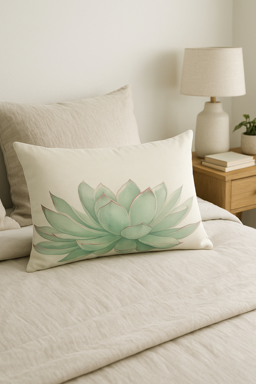 housse de coussin rectangulaire imprimée fleurs tropicales 30x50 cm