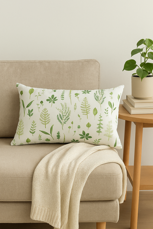housse de coussin rectangulaire motif fleurs tropicales 30 x 50 cm - vue 2 sur 2
