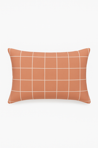 housse de coussin rectangulaire motif géométrique arc-en-ciel et végétal