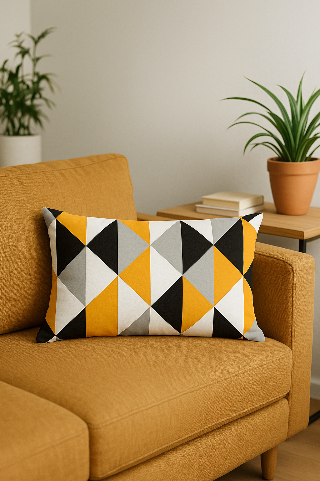housse de coussin rectangulaire motif géométrique coloré 30 x 50 cm - vue 3 sur 2