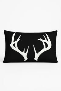 housse de coussin rectangulaire motif géométrique noir et blanc 30 x 50 cm