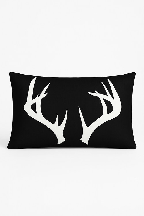 housse de coussin rectangulaire motif géométrique noir et blanc 30 x 50 cm