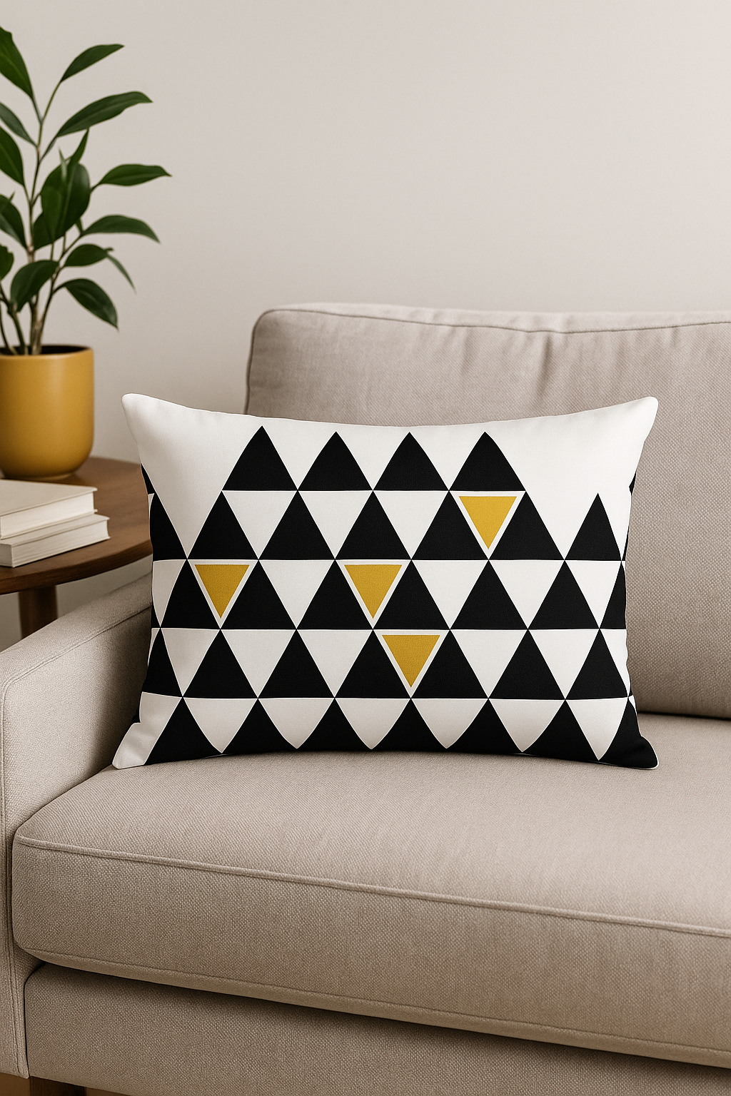 housse de coussin rectangulaire motif géométrique nordique coloré 30x50 cm - vue 3 sur 2