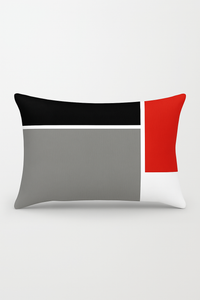 housse de coussin rectangulaire motif géométrique nordique jaune rouge