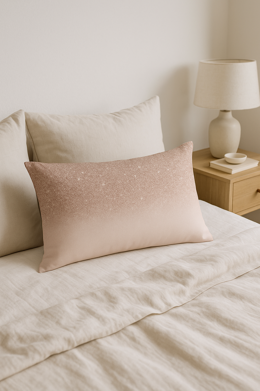 housse de coussin rose à motif géométrique tendance décoration intérieure - vue 3 sur 2