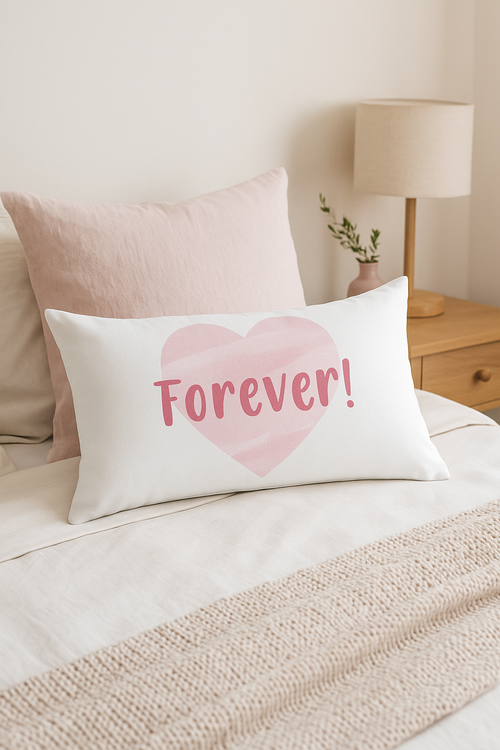 housse de coussin rose motif géométrique décoratif pour la maison