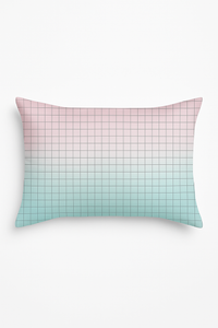 housse de coussin rose motif géométrique pour décoration intérieure