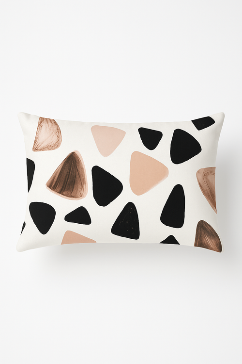housse de coussin rose motif géométrique tendance décoration intérieure