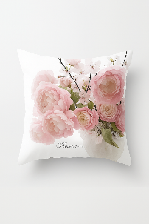 housse de coussin rose style nordique pour décoration élégante