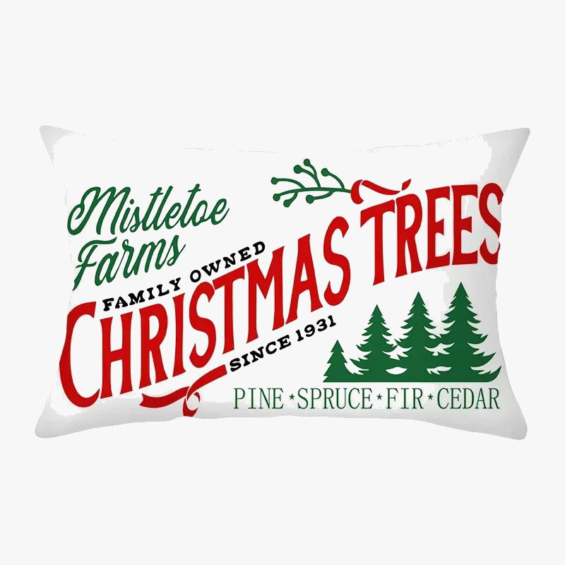 housse de coussin rouge décorative pour Noël et canapé