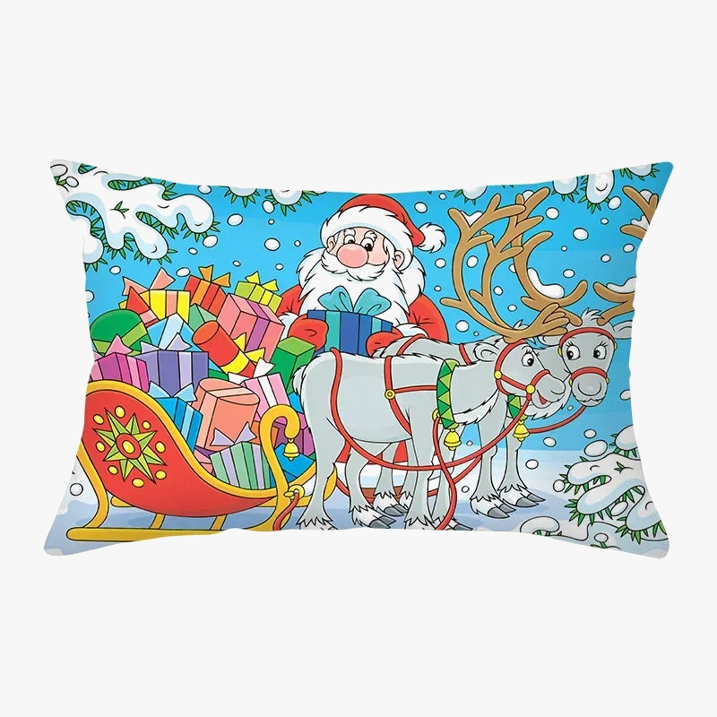 housse de coussin rouge de noël pour décoration intérieure