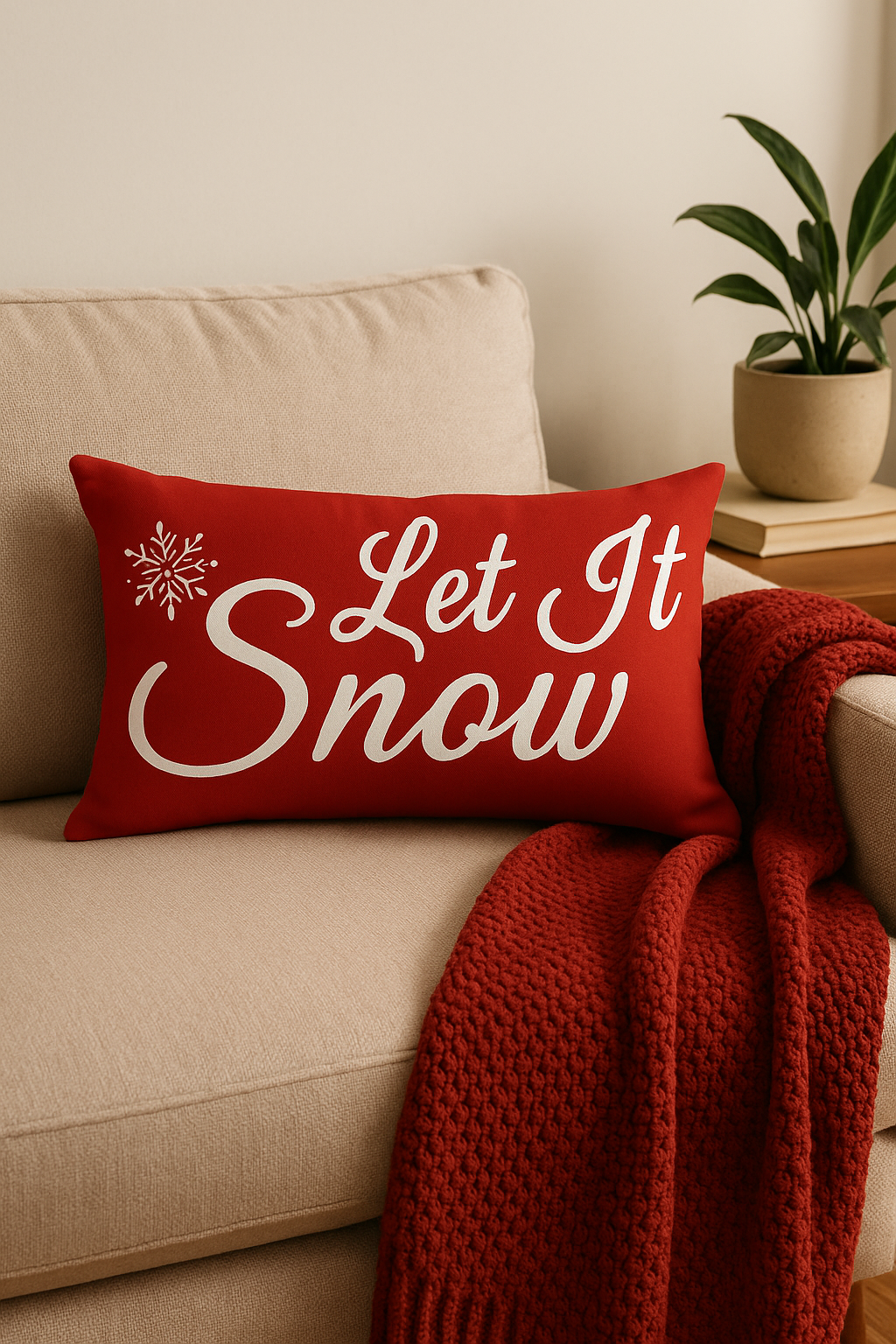 housse de coussin rouge de Noël pour décoration intérieure - vue 3 sur 2