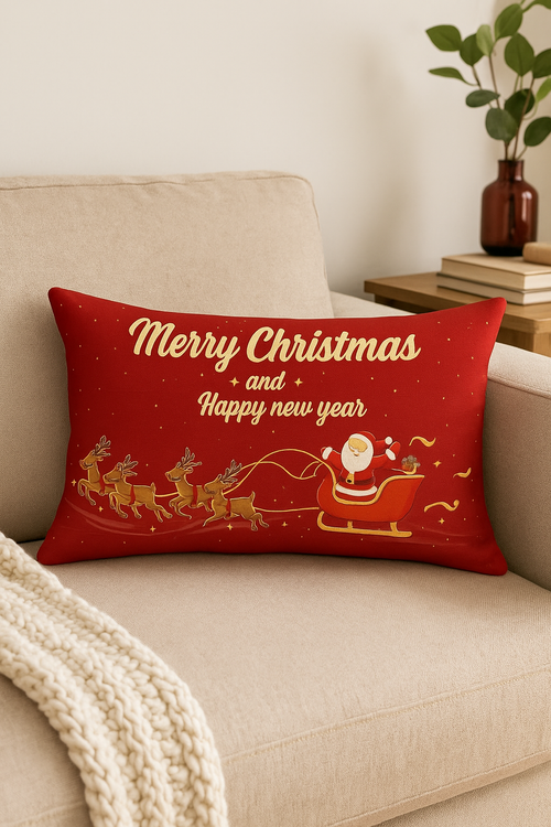 housse de coussin rouge de noël pour décoration intérieure