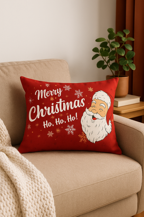 housse de coussin rouge de Noël pour décoration intérieure - vue 2 sur 2