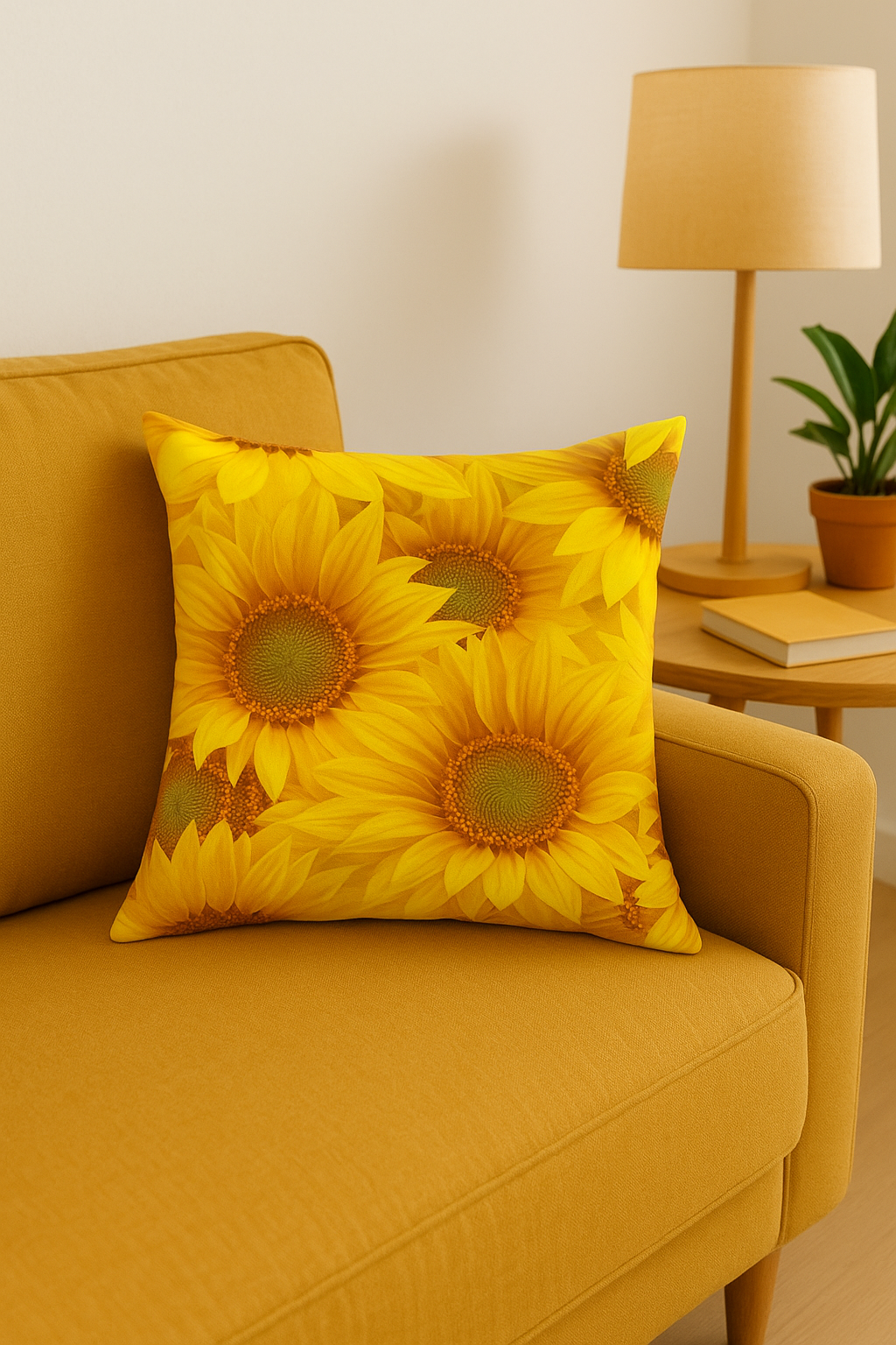 housse de coussin tournesol décoratif pour été