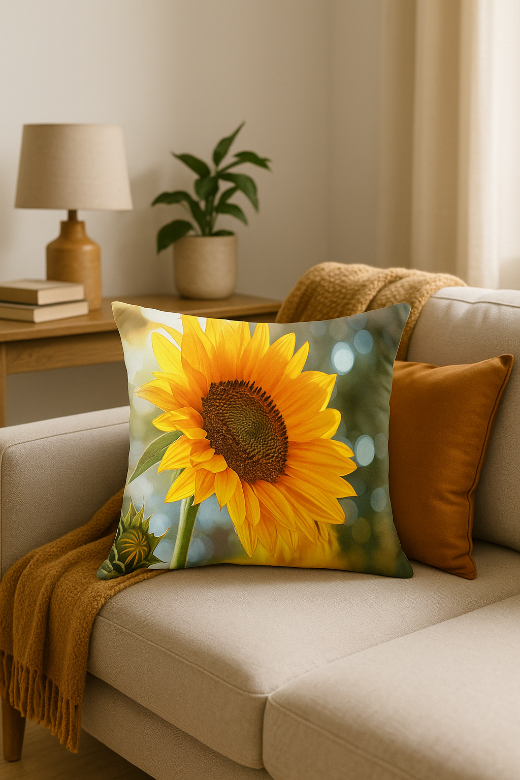 housse de coussin tournesol décorative pour été - vue 3 sur 2