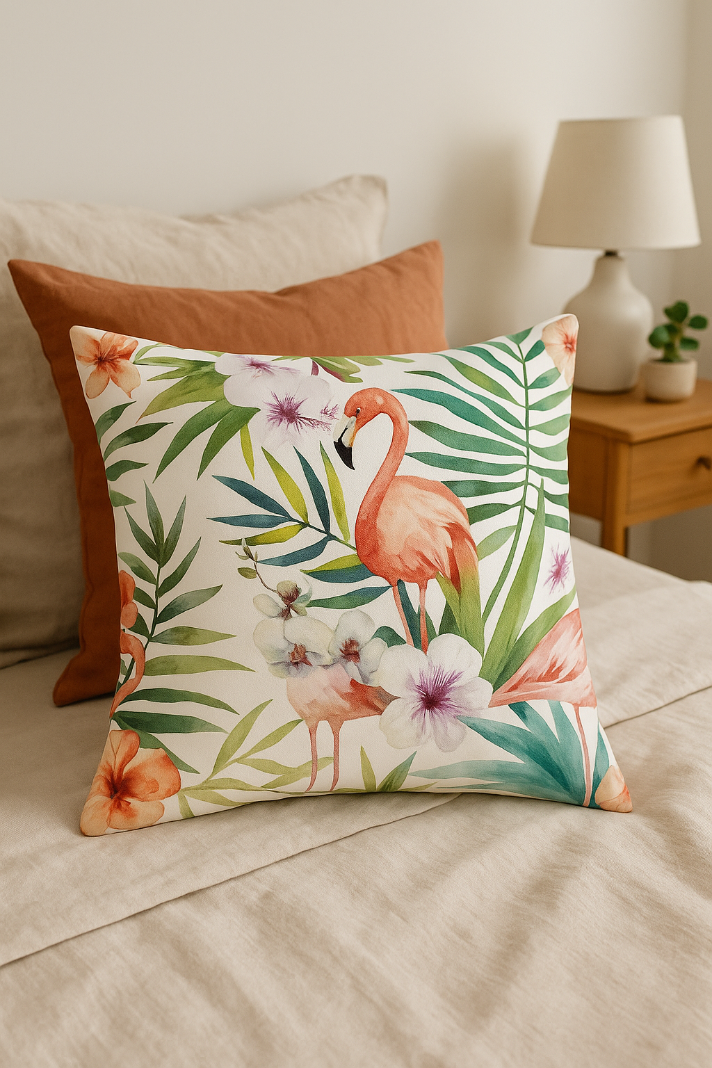 housse de coussin tropical motif perroquet pour canapé