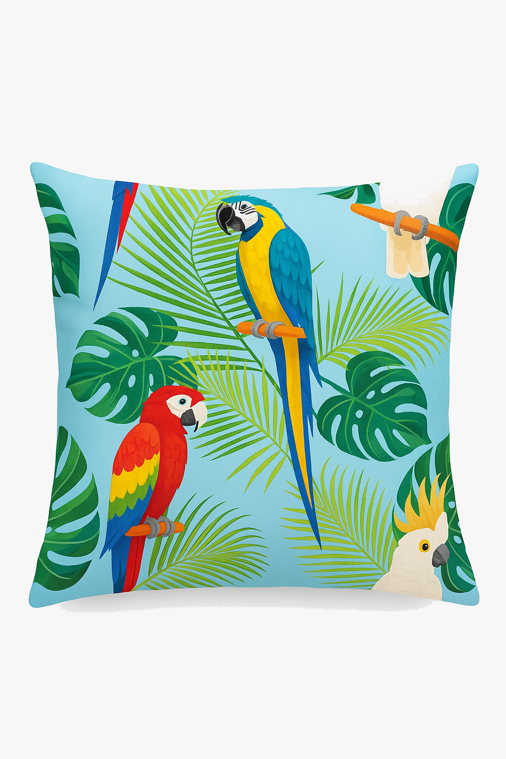 housse de coussin tropical motif perroquet pour un style coloré