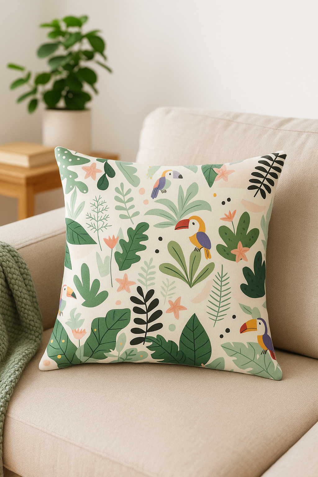 housse de coussin tropicale pour canapé élégant et moderne