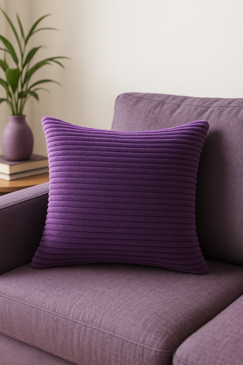 housse de coussin velours côtelé rayé 30x50cm 50x70cm unie